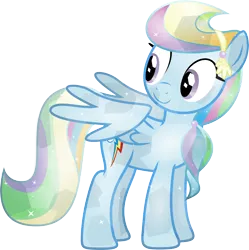 Size: 5486x5500 | Tagged: safe, artist:theshadowstone, derpibooru import, rainbow dash, crystal pony, pegasus, pony, .svg available, absurd resolution, alternate hairstyle, crystallized, simple background, solo, transparent background, vector, wings