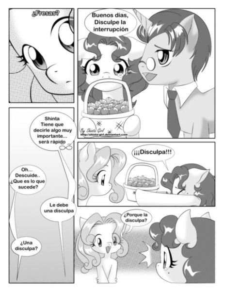 Size: 2550x3300 | Tagged: artist:shinta-girl, comic, derpibooru import, monochrome, oc, oc:shinta pony, safe, spanish, unofficial characters only