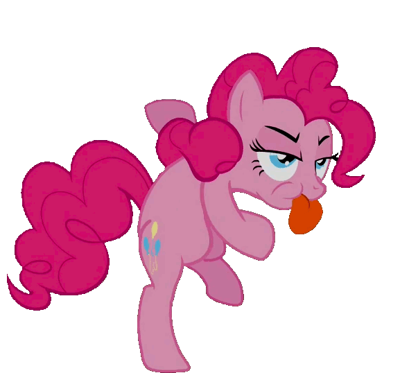 Size: 590x538 | Tagged: safe, artist:faroffpromise, artist:jailbait, derpibooru import, pinkie pie, animated, dancing, evil enchantress, simple background, solo, spitty pie, tongue out, transparent background, vector