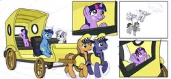 Size: 1000x462 | Tagged: airship, artist:muffinshire, carriage, comic:twilight's first day, cute, derpibooru import, filly, muffinshire is trying to murder us, night light, oc, oc:sergeant thunderhead, safe, taxi, twilight sparkle, twilight velvet, wip