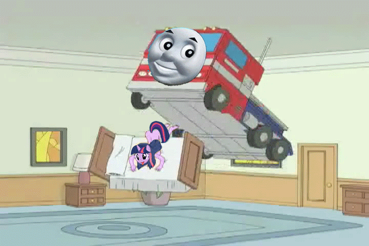 twilight sparkle and thomas the tank engine