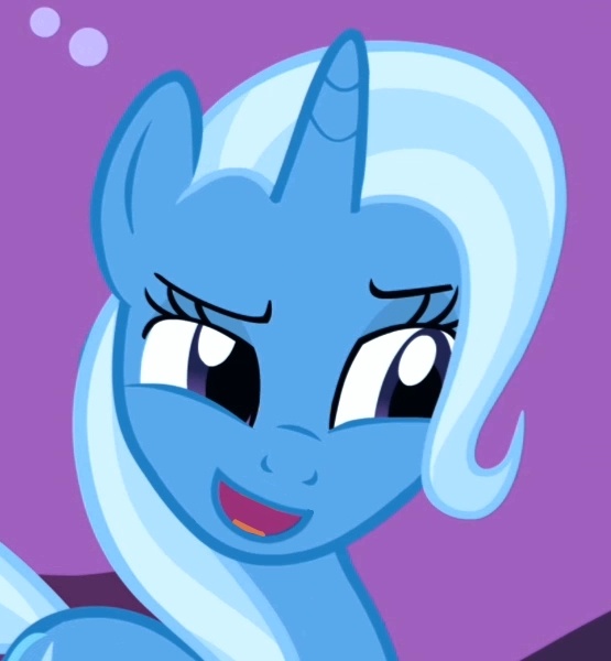 Size: 555x600 | Tagged: safe, derpibooru import, edit, screencap, trixie, pony, unicorn, boast busters, cropped, dreamworks face, female, inverted mouth, mare, solo