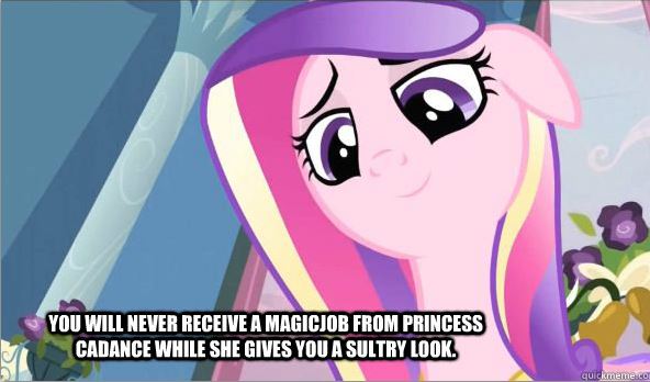 Size: 592x348 | Tagged: a canterlot wedding, bedroom eyes, cute, edit, edited screencap, feels, image macro, magicjob, princess cadance, questionable, screencap, solo, truth, you will never x