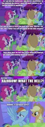 Size: 993x2793 | Tagged: a canterlot wedding, applejack, comic, derpibooru import, edit, edited screencap, fluttershy, implied incest, mane seven, mane six, pinkie pie, rainbow dash, rarity, screencap, screencap comic, shining armor, spike, suggestive, text, twilight sparkle, wingboner