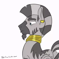 Size: 900x900 | Tagged: artist:tateshaw, derpibooru import, rule 63, safe, solo, zebra, zecora