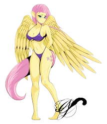 Size: 1100x1280 | Tagged: anthro, artist:xlblackinklx, big breasts, bikini, breasts, busty fluttershy, clothes, derpibooru import, female, fluttershy, huge breasts, plantigrade anthro, simple background, solo, solo female, suggestive, swimsuit, transparent background