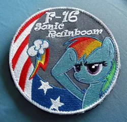 Size: 600x575 | Tagged: safe, artist:sudro, derpibooru import, rainbow dash, pegasus, pony, air force, cutie mark, f-16, female, flag, mare, patch, salute, solo