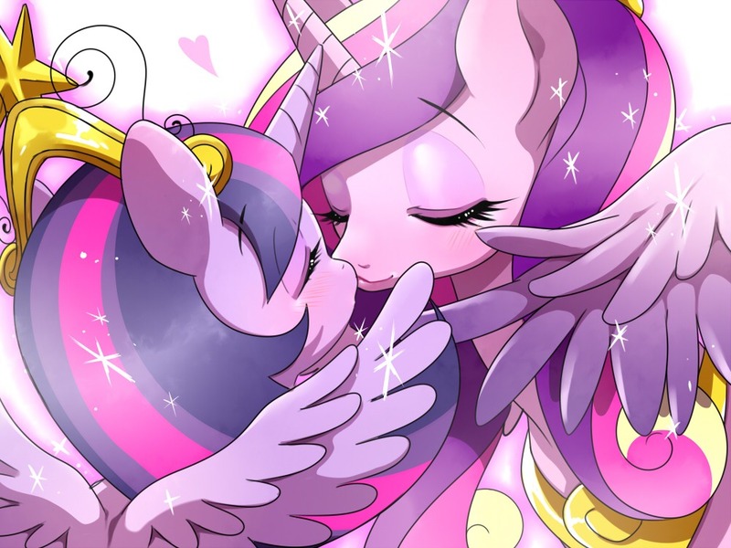 Size: 1000x750 | Tagged: safe, artist:naoki, derpibooru import, princess cadance, twilight sparkle, twilight sparkle (alicorn), alicorn, pony, adultery, female, infidelity, kissing, lesbian, mare, shipping, twidance