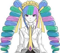 Size: 5592x4949 | Tagged: safe, artist:tixolseyerk, derpibooru import, princess celestia, absurd resolution, anime, celestia ludenberg, danganronpa, humanized, name pun, namesake, parody, pun, recolor, solo