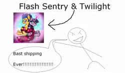 Size: 1024x600 | Tagged: safe, derpibooru import, flash sentry, twilight sparkle, /mlp/, 1000 hours in ms paint, flashlight, master ruseman, ms paint, shipping, troll