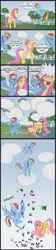 Size: 750x3360 | Tagged: artist:miradge, comic, derpibooru import, fluttershy, fourth wall, parasprite, rainbow dash, safe, speech bubble