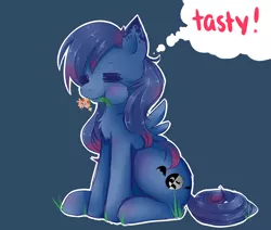 Size: 1280x1084 | Tagged: aki, artist:ask-aki-pony, derpibooru import, eating, flower, oc, safe, solo, unofficial characters only