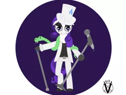 Size: 1024x768 | Tagged: safe, artist:mrvillan, derpibooru import, rarity, pony, snake, alice cooper, bipedal, clothes, solo