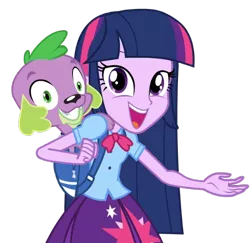 Size: 558x542 | Tagged: safe, derpibooru import, spike, twilight sparkle, dog, equestria girls, dash for the crown, equestria girls prototype, game, simple background, so fucking happy, spike the dog, transparent background, vector