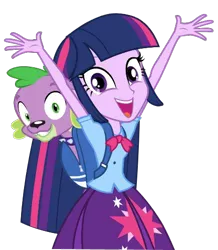 Size: 435x498 | Tagged: safe, derpibooru import, spike, twilight sparkle, equestria girls, dash for the crown, equestria girls prototype, game, simple background, transparent background, vector