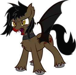 Size: 1280x1253 | Tagged: angry, artist:ze-dusty, blood, chest fluff, derpibooru import, fangs, oc, safe, scar, simple background, solo, transparent background, unofficial characters only, vampire, vector