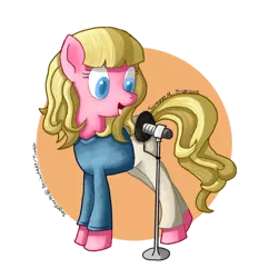 Size: 880x908 | Tagged: andrea libman, artist:tierraverde, clothes, derpibooru import, microphone, ponified, safe, solo