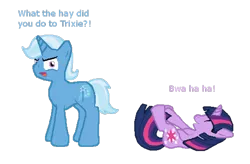Size: 1000x656 | Tagged: artist:shiverbear, derpibooru import, laughing, rule 63, safe, tristan, trixie, twilight sparkle