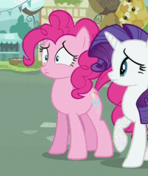 Size: 295x350 | Tagged: animated, burying, derpibooru import, facehoof, head pat, ostrich, pat, pinkie pie, putting your hoof down, rarity, reaction image, safe, screencap