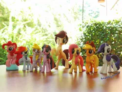 Size: 2000x1500 | Tagged: safe, artist:deathpwny, derpibooru import, applejack, derpy hooves, fluttershy, pinkie pie, rainbow dash, rarity, twilight sparkle, oc, oc:canni soda, pegasus, pony, 3d print, female, mare