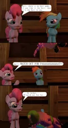 Size: 960x1810 | Tagged: 3d, artist:pinkie diane roosevelt phd, comic, derpibooru import, donkey kong, donkey kong country, game grumps, gmod, klump, kremlings, pinkie pie, rainbow dash, rareware, reference, safe