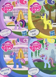 Size: 761x1049 | Tagged: cometlight, comet tail, derpibooru import, fake, female, hasbro, male, oc, oc:evening star, oc:morning star, safe, shipping, straight, twilight sparkle