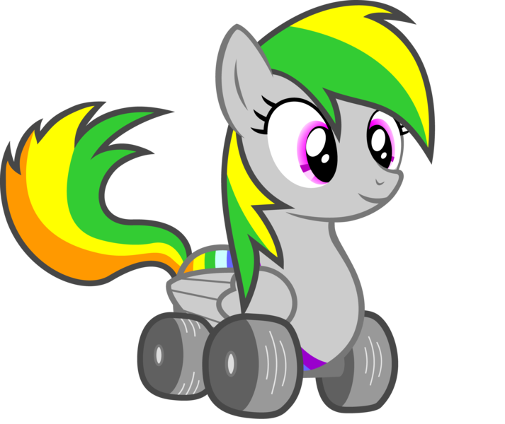 Size: 3916x3295 | Tagged: safe, artist:marcosms88, derpibooru import, oc, oc:wheely bopper, unofficial characters only, original species, wheelpone, cute, folded wings, high res, image, png, simple background, smiling, solo, transparent background, vector, wings