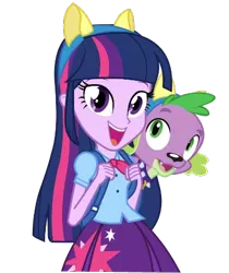 Size: 386x460 | Tagged: safe, derpibooru import, spike, twilight sparkle, dog, equestria girls, dash for the crown, equestria girls prototype, game, simple background, smiling, so fucking happy, spike the dog, transparent background, vector, wondercolts