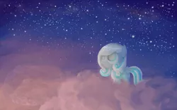 Size: 1024x640 | Tagged: safe, artist:anticular, derpibooru import, oc, oc:snowdrop, unofficial characters only, pegasus, pony, cloud, female, filly, night, sky, smiling, solo, stars