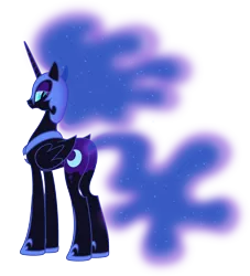 Size: 4535x5000 | Tagged: safe, artist:zutheskunk traces, derpibooru import, nightmare moon, alicorn, pony, .svg available, absurd resolution, looking at you, looking back, nightmare moonbutt, plot, rear view, simple background, solo, transparent background, vector, vector trace