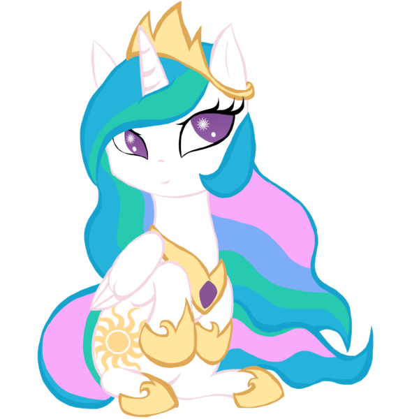 Size: 1000x1000 | Tagged: dead source, safe, artist:j-j-kuro, derpibooru import, princess celestia, alicorn, pony, chibi, crown, cute, cutelestia, female, hoof shoes, jewelry, mare, peytral, regalia, simple background, sitting, solo, transparent background