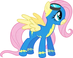 Size: 5333x4237 | Tagged: absurd resolution, artist:baumkuchenpony, derpibooru import, fluttershy, goggles, safe, simple background, solo, transparent background, vector, wonderbolts, wonderbolts uniform, wondershy