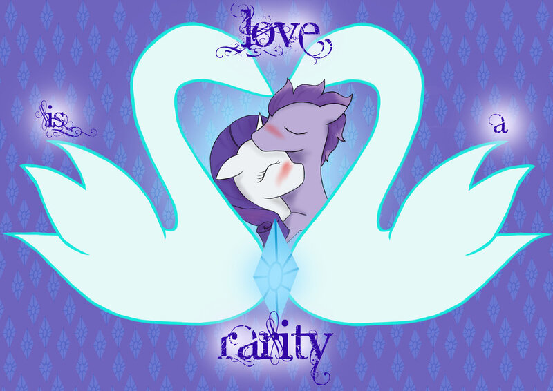 Size: 1024x725 | Tagged: safe, artist:crealaillia, derpibooru import, rarity, oc, oc:kydose, pegasus, pony, unicorn, canon x oc, cutie mark, love is a rarity, shipping, snuggling