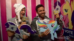 Size: 1280x721 | Tagged: safe, derpibooru import, rainbow dash, rarity, richard speight jr, rob benedict