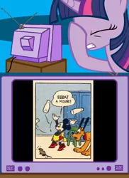 Size: 531x730 | Tagged: derpibooru import, disney, exploitable meme, facehoof, furry confusion, irony, meme, minnie mouse, obligatory pony, pluto, safe, tv meme, tv tropes, twilight sparkle