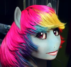 Size: 847x800 | Tagged: safe, artist:shakealicious, derpibooru import, rainbow dash, anthro, nightmare fuel, solo, uncanny valley, untooned, why sid why