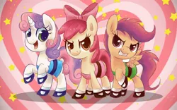 Size: 2400x1500 | Tagged: apple bloom, artist:steffy-beff, cutie mark crusaders, derpibooru import, parody, safe, scootaloo, sweetie belle, the powerpuff girls