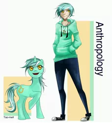 Size: 4368x4780 | Tagged: safe, artist:tao-mell, derpibooru import, lyra heartstrings, human, pony, unicorn, fanfic, fanfic:anthropology, absurd resolution, cutie mark, fanfic art, female, hooves, horn, human ponidox, humanized, jewelry, mare, open mouth, pendant, raised hoof