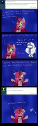 Size: 850x2800 | Tagged: adoption joke, artist:ichibangravity, ask, ask king sombra pie, comic, crying, derpibooru import, fourth wall, king sombra, oc, pinkamena diane pie, pinkie pie, possessed, possession, sad, safe, sombra pie, tumblr