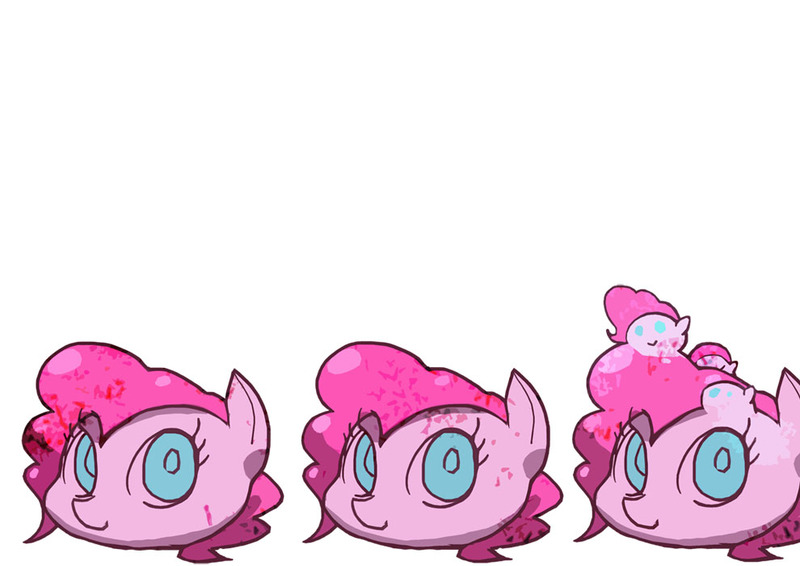 Size: 990x700 | Tagged: artist:moyamoya kuroi, bodiless, budding, clones, cloning, derpibooru import, eyezmaze, head, mitosis, mutant, mutation, pinkie pie, reproduction, safe, surreal, wat, what has science done, wtf