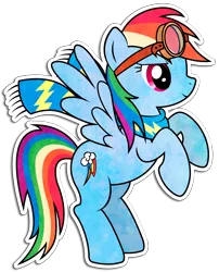 Size: 1568x1942 | Tagged: artist:kennyklent, clothes, derpibooru import, goggles, rainbow dash, safe, scarf, simple background, solo, transparent background