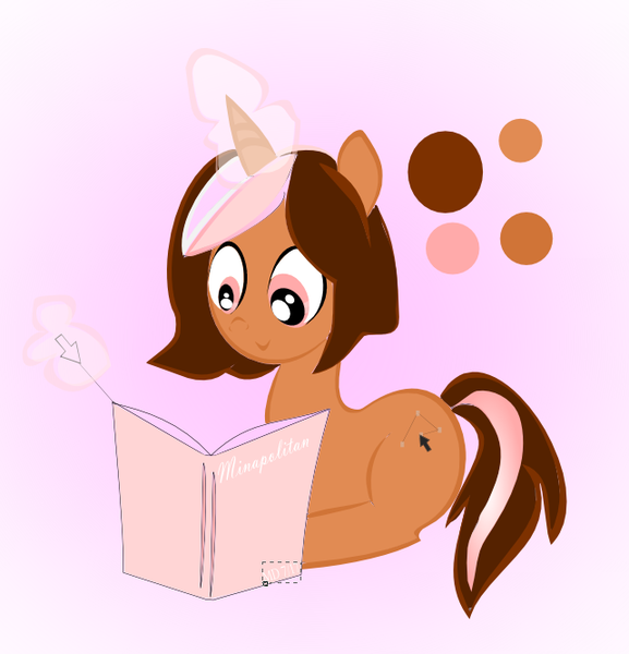 Size: 641x666 | Tagged: safe, artist:n30n-h34rts, derpibooru import, oc, unofficial characters only, pony, unicorn, book, female, mare, solo