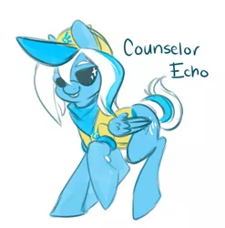 Size: 692x701 | Tagged: artist:ask-echo-wonderbolt, derpibooru import, oc, oc:echo the wonderbolt, safe, solo, sunglasses, unofficial characters only, wonderbolts, wonderbolts uniform