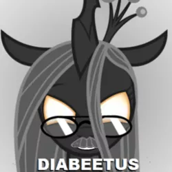 Size: 400x400 | Tagged: artist:buttercommander, cute, derpibooru import, diabetes, glasses, meme, queen chrysalis, safe, solo, wilford brimley