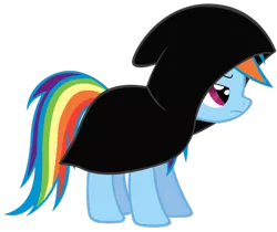 Size: 975x819 | Tagged: artist:anitech, cape, cloak, clothes, derpibooru import, emperor palpatine, rainbow dash, safe, solo, star wars