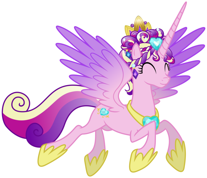 Size: 7100x6100 | Tagged: safe, artist:jordila-forge, derpibooru import, princess cadance, alicorn, pony, games ponies play, absurd resolution, ceremonial headdress, colored wings, eyes closed, female, flying, gem, gradient wings, mare, simple background, solo, transparent background, vector