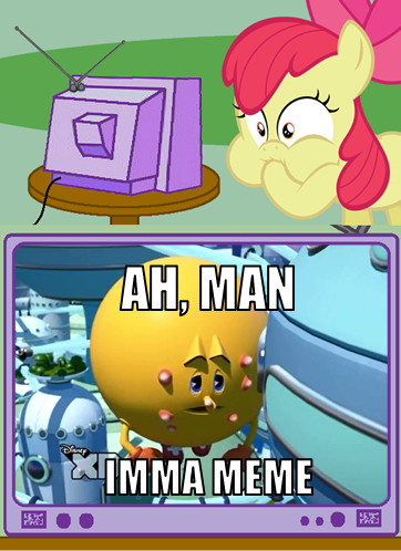 Size: 362x498 | Tagged: acne, apple bloom, derpibooru import, exploitable meme, inflation, meme, obligatory pony, pac-man, pac-man and the ghostly adventures, safe, tv meme, zit