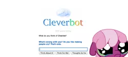 Size: 802x355 | Tagged: cheerilee, cleverbot, crying, derpibooru import, meme, safe, text