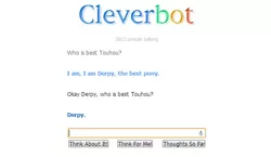 Size: 589x341 | Tagged: cleverbot, derpibooru import, derpy hooves, meme, safe, text, text only, touhou
