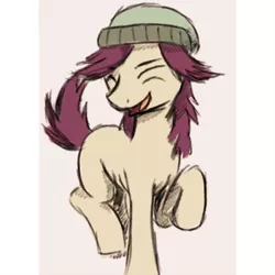 Size: 500x500 | Tagged: artist needed, safe, derpibooru import, normal norman, ponified, background human, blank flank, cute, solo